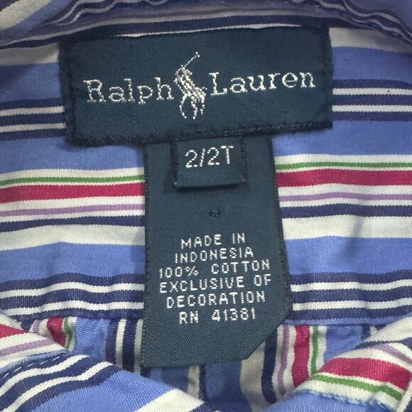Ralph Lauren Toddler Boys Plaid Multicolor Long Sleeve Button Down Shirt Size 2T - Picture 3 of 5